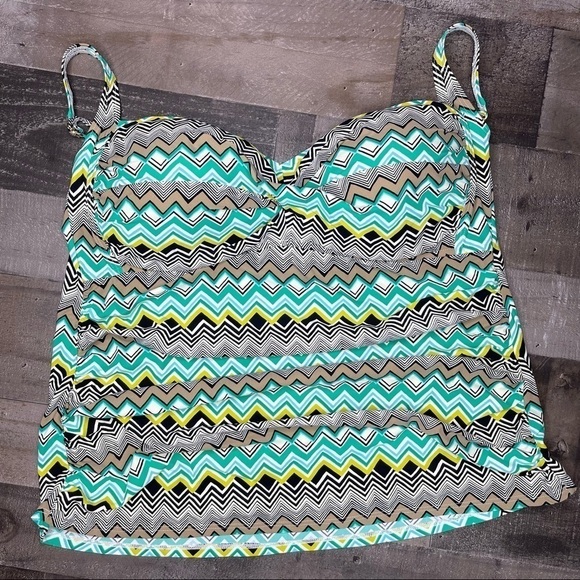 La Blanca Multicolored Tankini size 22W - Picture 2 of 15